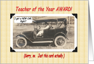 Teacher of the Year card