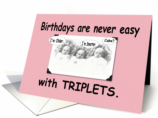 Happy Birthday triplets - Funny card (215016)