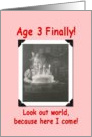 Age 3 Birthday card