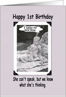 Happy 1st Birthday - Funny card