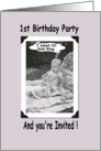 1st Birthday - Invitation - Funny card