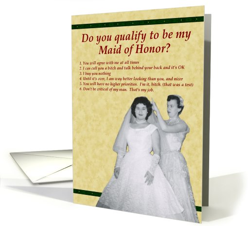 Maid of Honor? - Bitch card (237422)