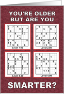 Sudoku Getting Older Birthday card