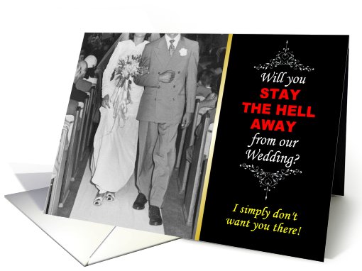 Stay Away from Wedding card (250178)