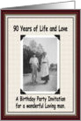 90th Birthday Invitation card