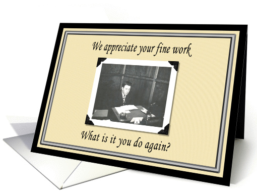 Appreciation of work card (252666)