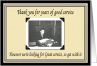 Appreciation years of service card