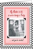 Genie 50th invitation - for him card