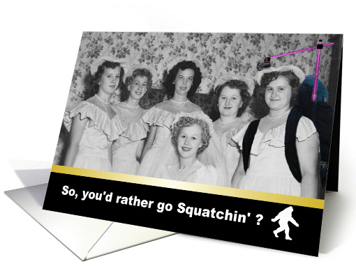 Funny Retro Bridesmaid invitation Squatchin card (354655)