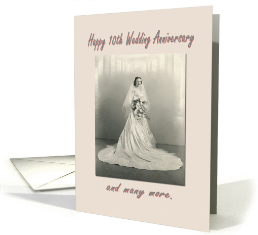 Happy 10th wedding anniversary card (355295)