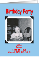 Birthday Party Invitation - Funny card