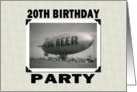 20th Birthday Party card