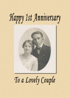 1st Anniversary - Lovely Couple Greeting Card