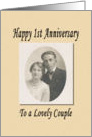 1st Anniversary - Lovely Couple card