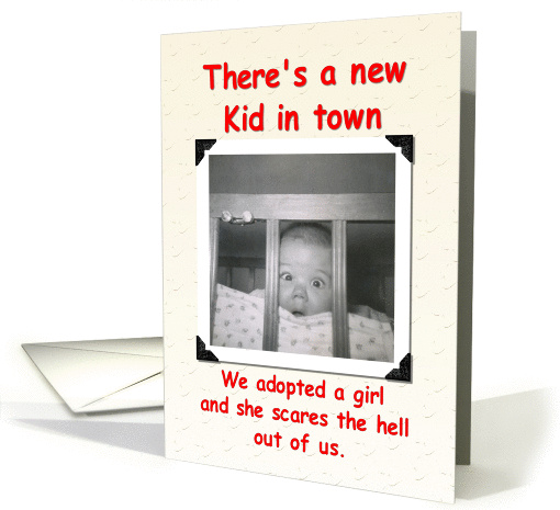 Adoption Announcement - girl card (367036)