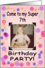 7th Birthday Party - girl card