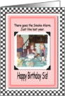 SISTER Smoke Alarm Birthday card