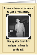 Vasectomy Congrats card