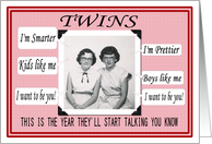 1st Birthday Twins - girls card