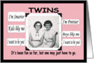 Birthday Twins - girls card