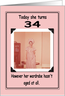 34th Birthday - FUNNY card