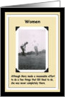 Women - She’s not all there card