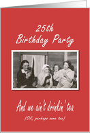 25th Birthday Party invitation card