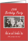 25th Birthday Party invitation card