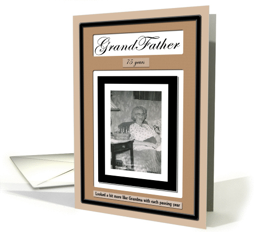 75th Grandfather Birthday Party Invitation - Funny card (388532)