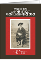 40th Boob Droop Birthday Party Invitation card