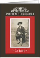 55th Boob Droop Birthday Party Invitation card