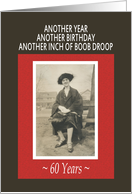 60th Boob Droop Birthday Party Invitation card