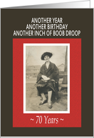 70th Boob Droop Birthday Party Invitation card