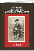 90th Boob Droop Birthday Party Invitation card