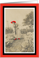 Red Hat - In the Garden - Birthday card