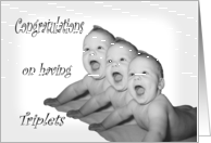 Triplets Congratulations card