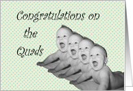 Quadruplets Congratulations card