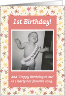 1st Birthday - Girl card