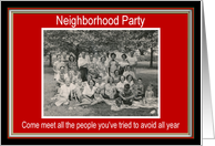 Neighborhood Block Party Invitation - FUNNY card