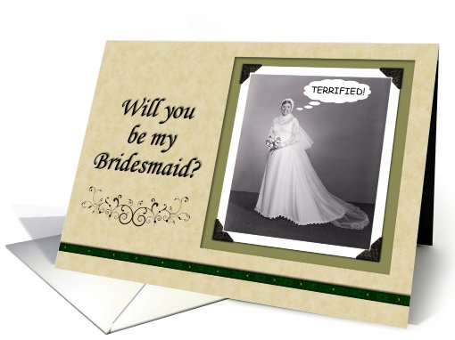 Terrified Bride - Cousin -Briidesmaid card (405073)
