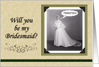 Terrified Bride - Cousin -Briidesmaid card