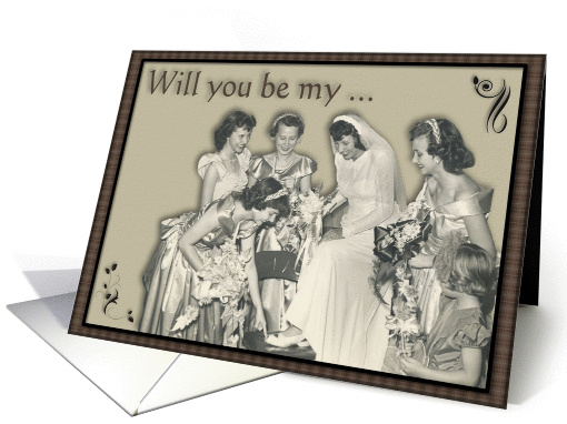 Retro Will you be my Matron of Honor? card (405102)