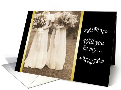 Will you be my Bridesmaid? Classy Vintage card (414030)