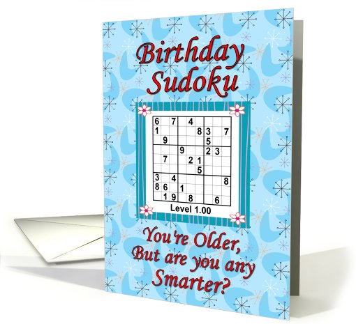 Sudoku Level 1 Birthday card (414373)