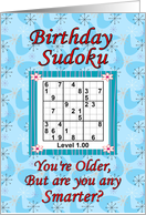Sudoku Level 1 Birthday card