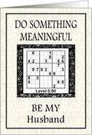 Sudoku Be My Husband card