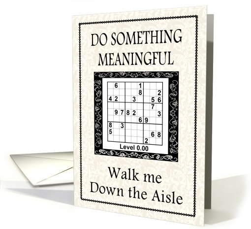 Sudoku - Walk me down the Aisle card (414521)