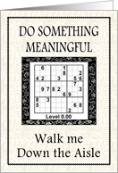 Sudoku - Walk me down the Aisle card