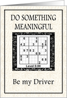 Sudoku - Be my Wedding Driver card
