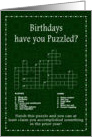 Puzzled Birthday card for Him card